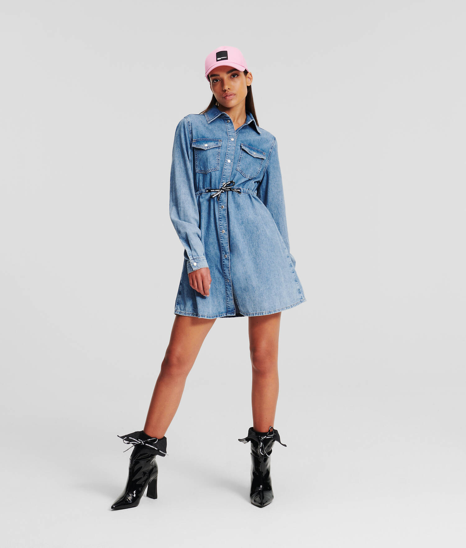 ROBE-CHEMISE EN DENIM À LA TAILLE NOUÉE KLJ