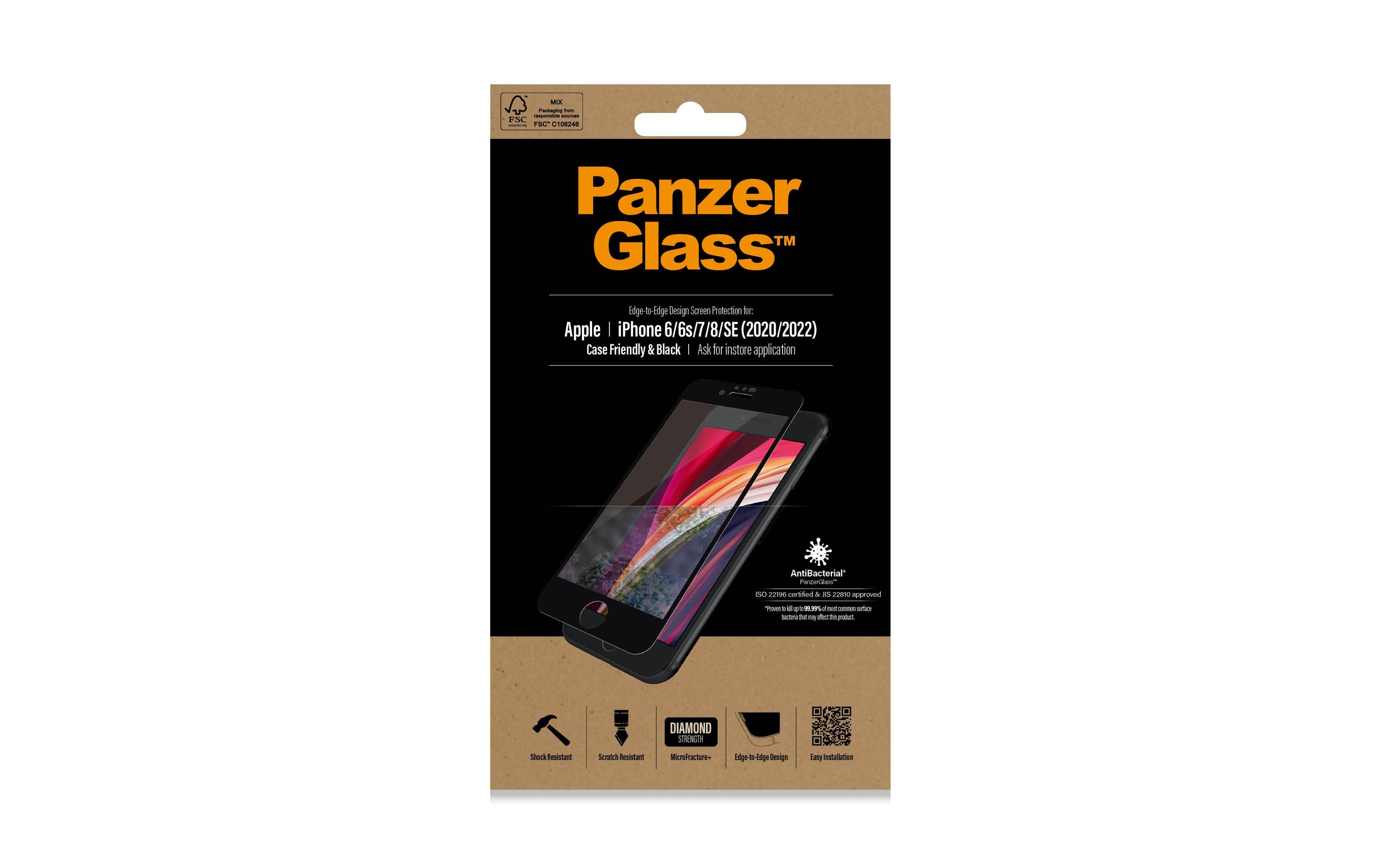 Displayschutz Case Friendly iPhone 6/6S/7/8/SE 2020/2022Display-Schutzfolie für das Apple iPhone 6/iPhone 6s/iPhone 7/iPhone 8/iPhone SE (2. Gen. / 2020)/iPhone SE (3. Gen. / 2022)
