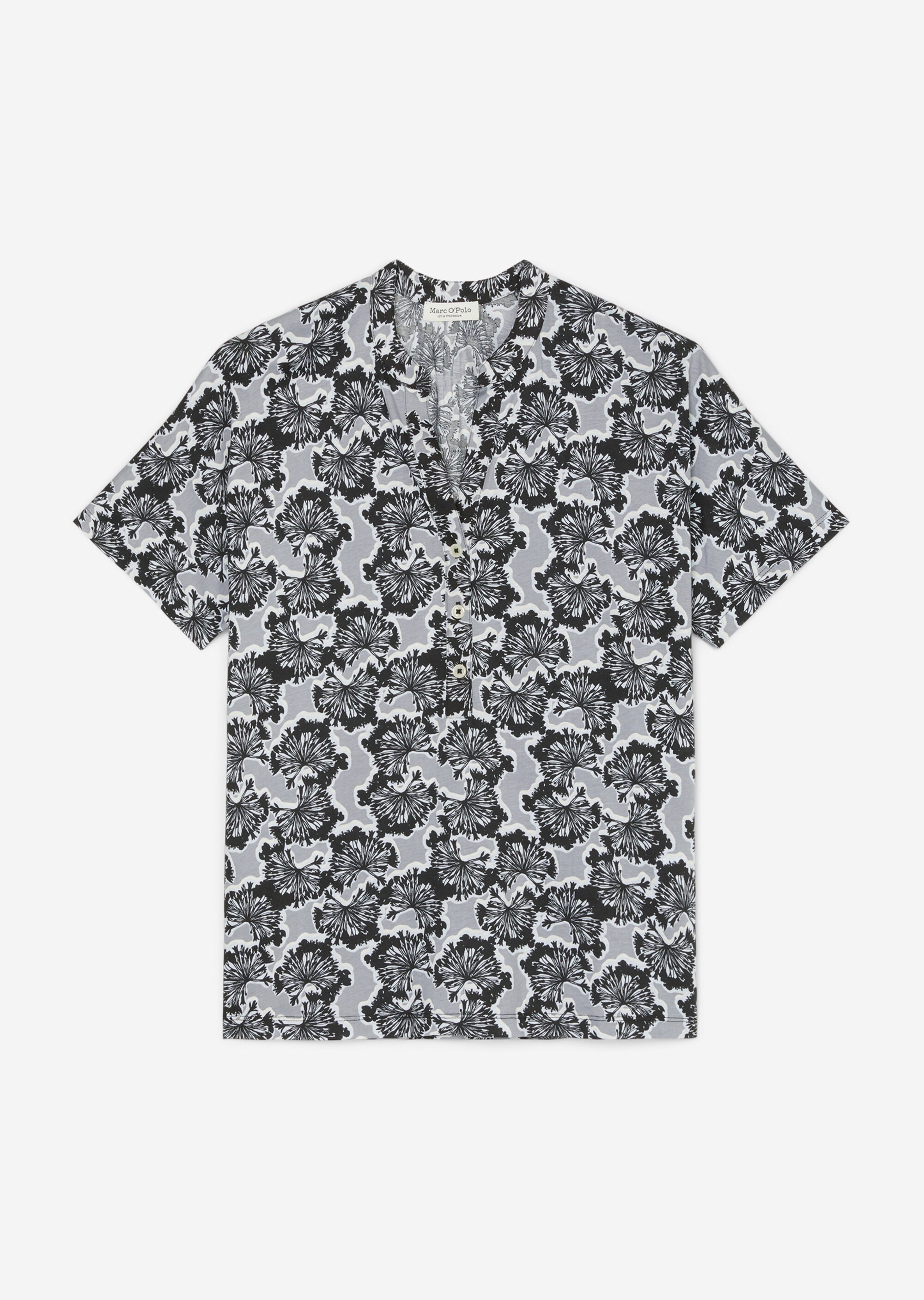 Kurzarm-Jersey-Bluse relaxedaus bedrucktem Single Jersey