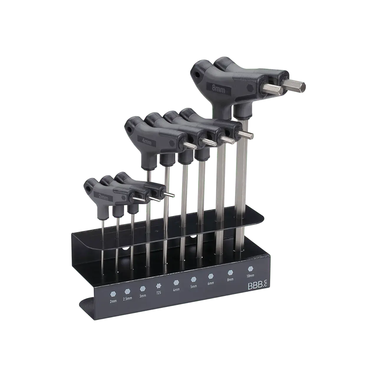 BBB Cycling BTL-45S Inbussleutel Hex-T Set Met Houder Zwart/Zilver