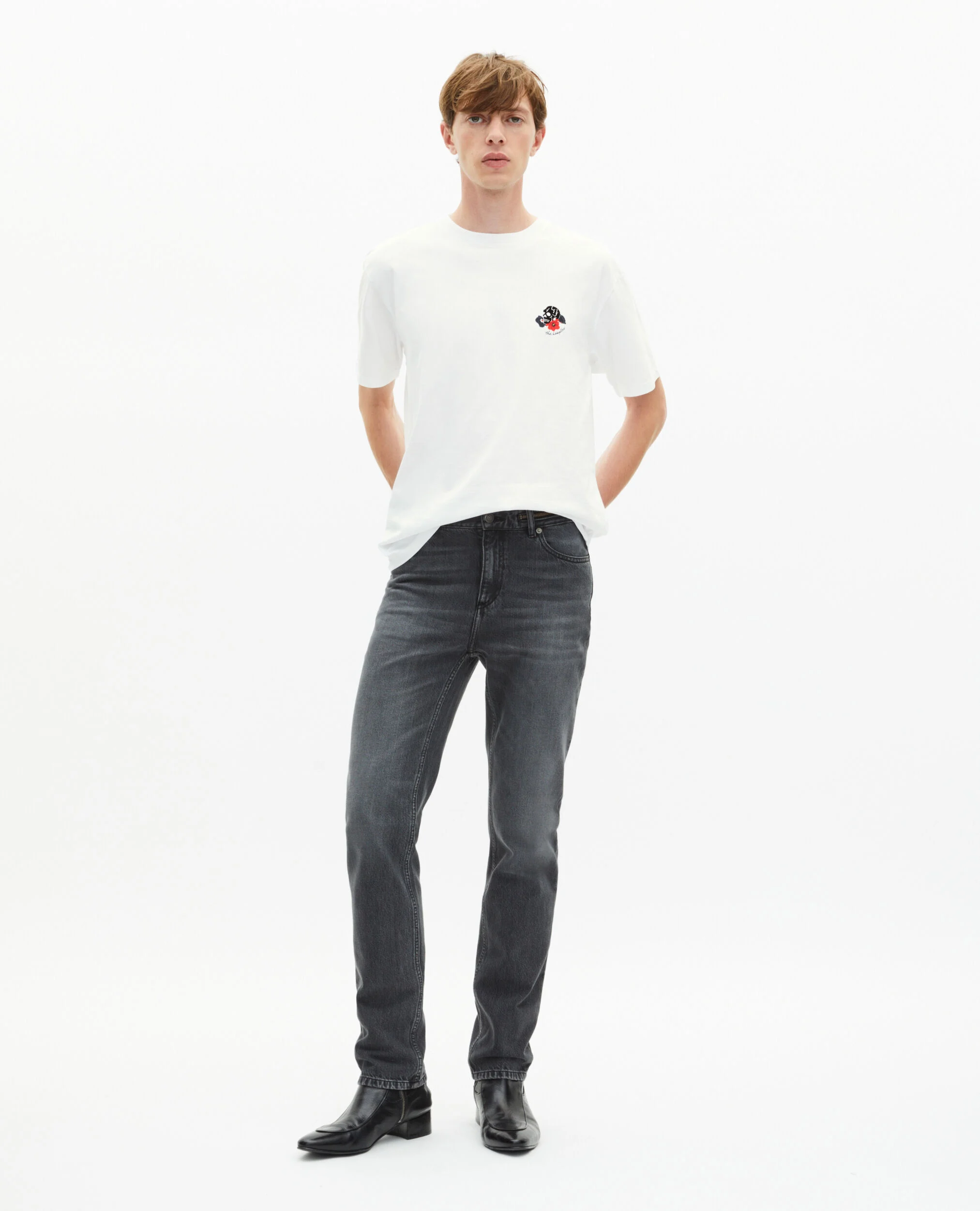 T-shirt avec flocage tête de mort blanc