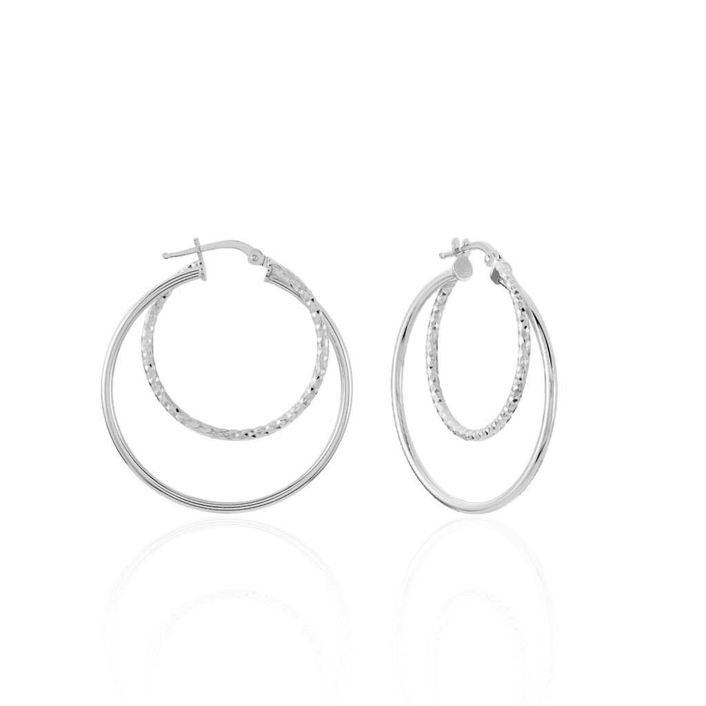 Créoles Argent Blanc Marjorie