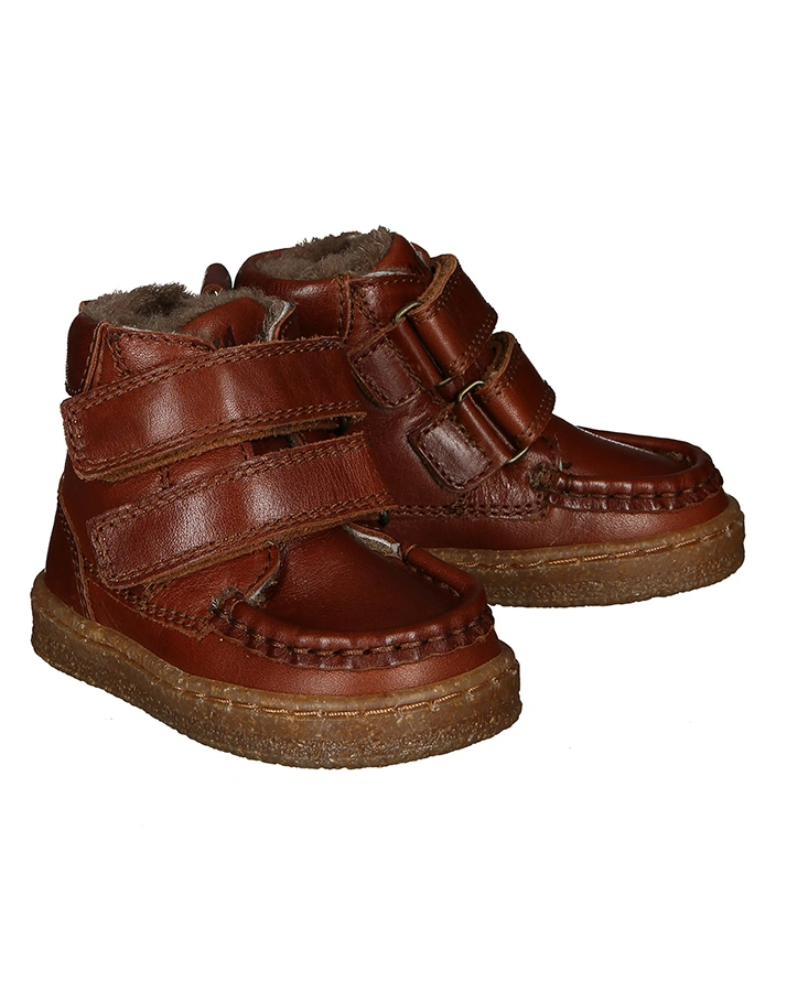 Lauflern-Boots AKSEL VELCRO gefüttert in brandy