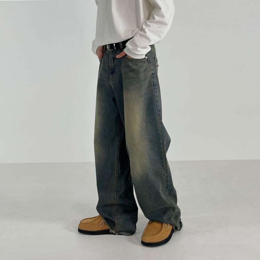 MRCYC - Mid Rise Washed Wide Leg Jeans