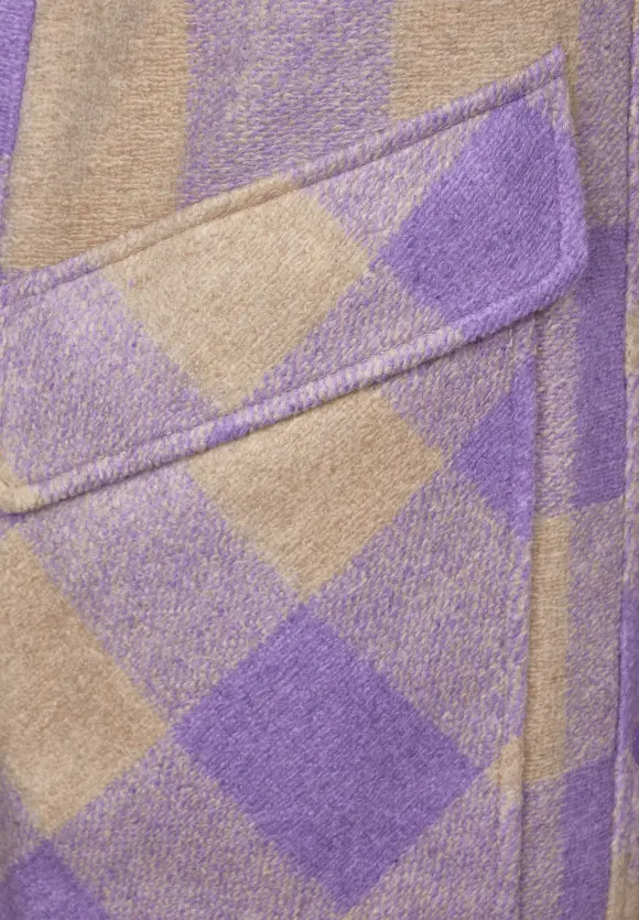 Printmantel mit Wolle - shiny lilac
