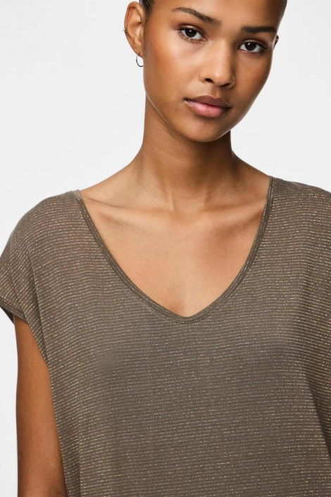 Pieces bronzen dames t-shirt