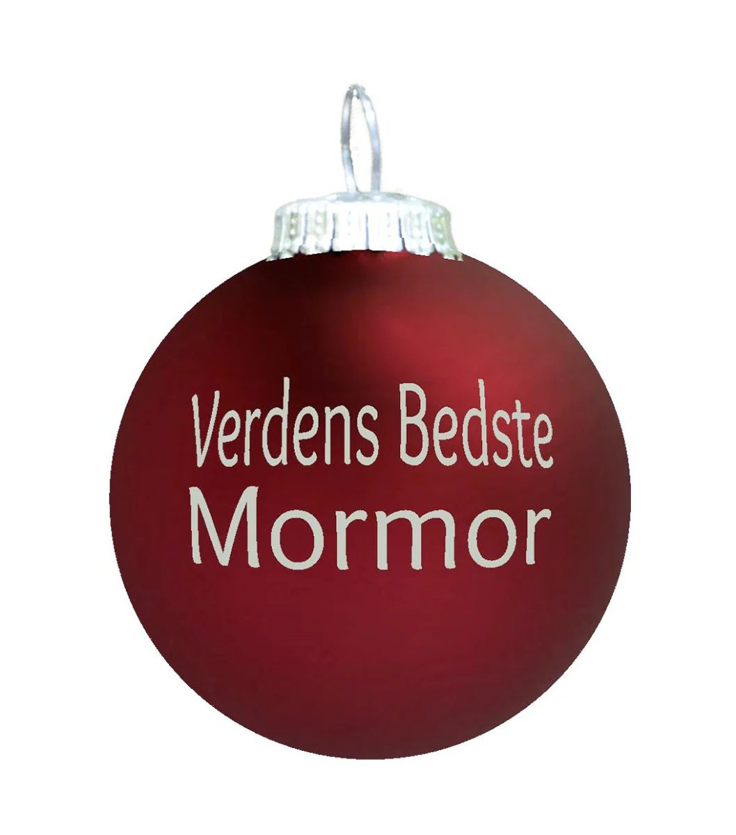 Rolsted Copenhagen  Verdens Bedste Mormor julekugle - mørk rød