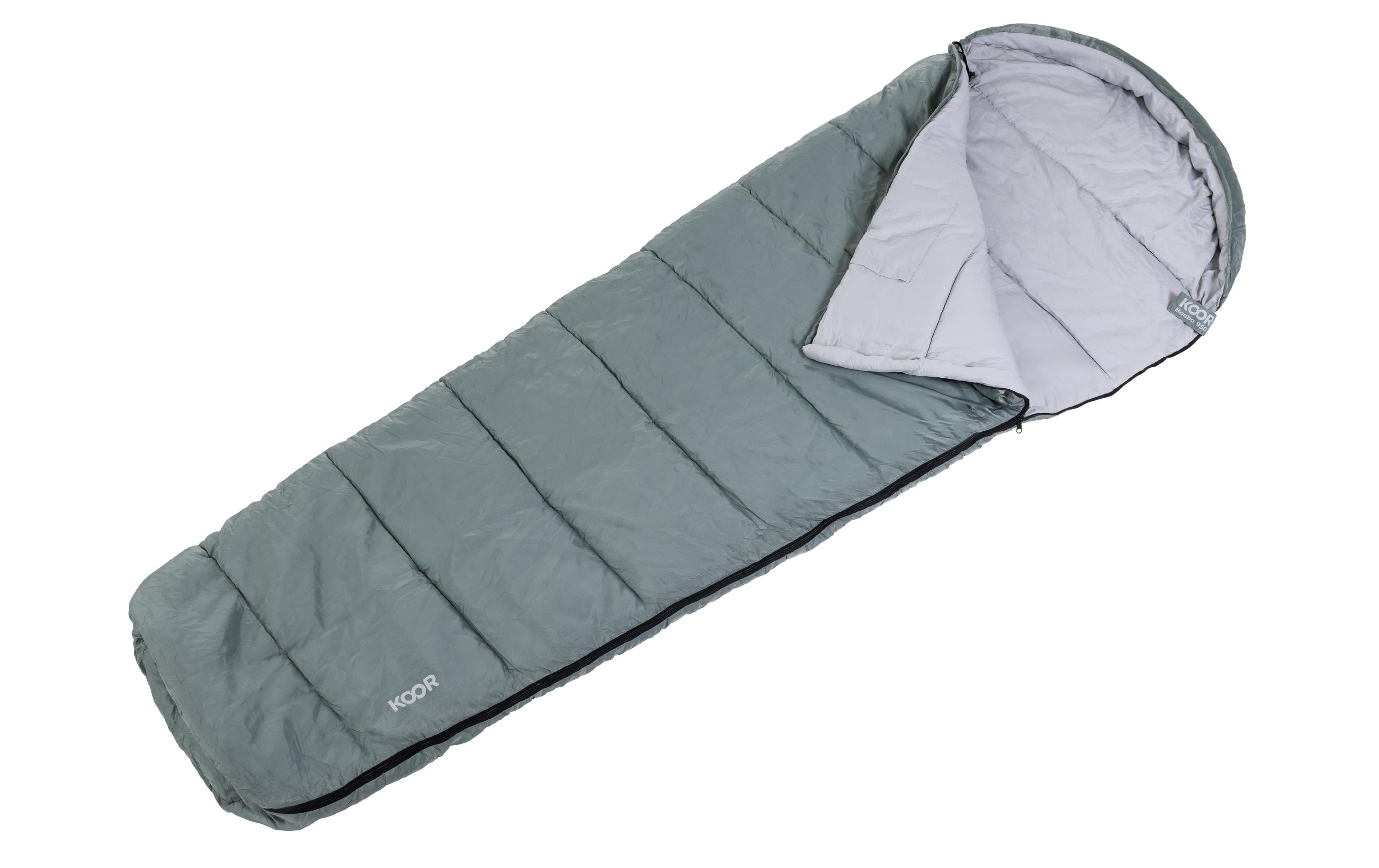 Schlafsack Baaba 950 Grau 80 x 220 cmWarmer und bequemer Mumienschlafsack