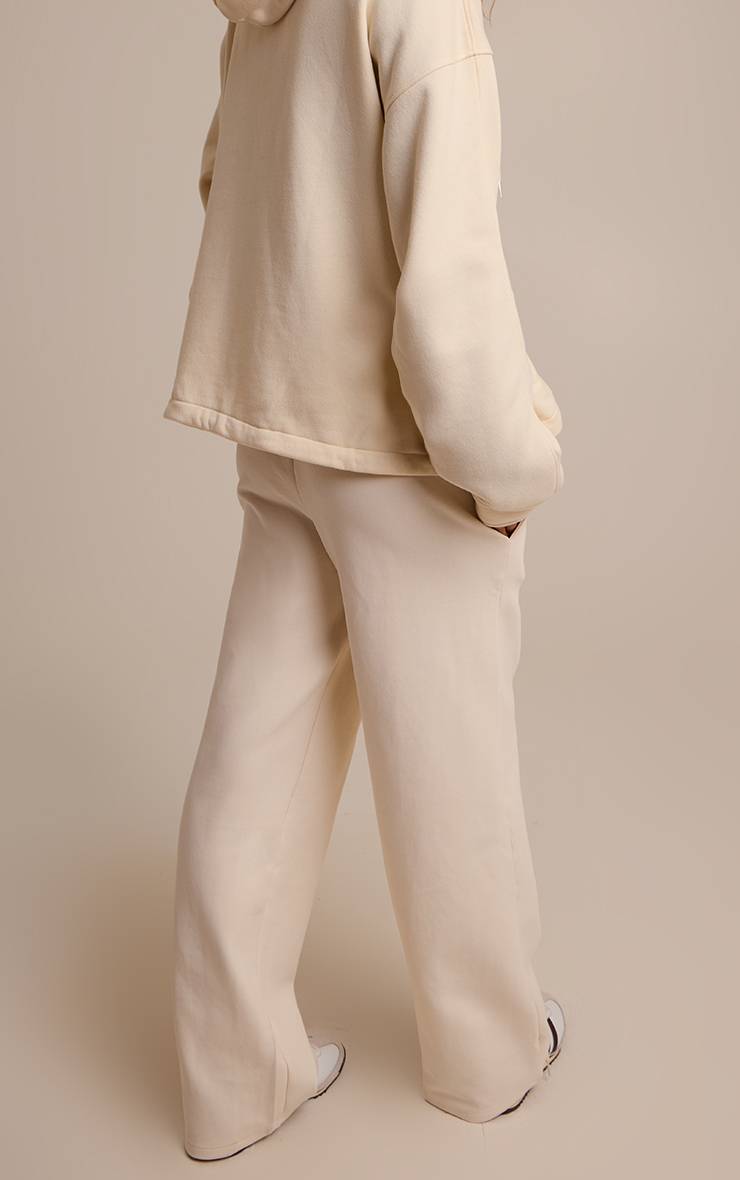 Crème Pantalon De Jogging Large En Interlock 350 G/m²