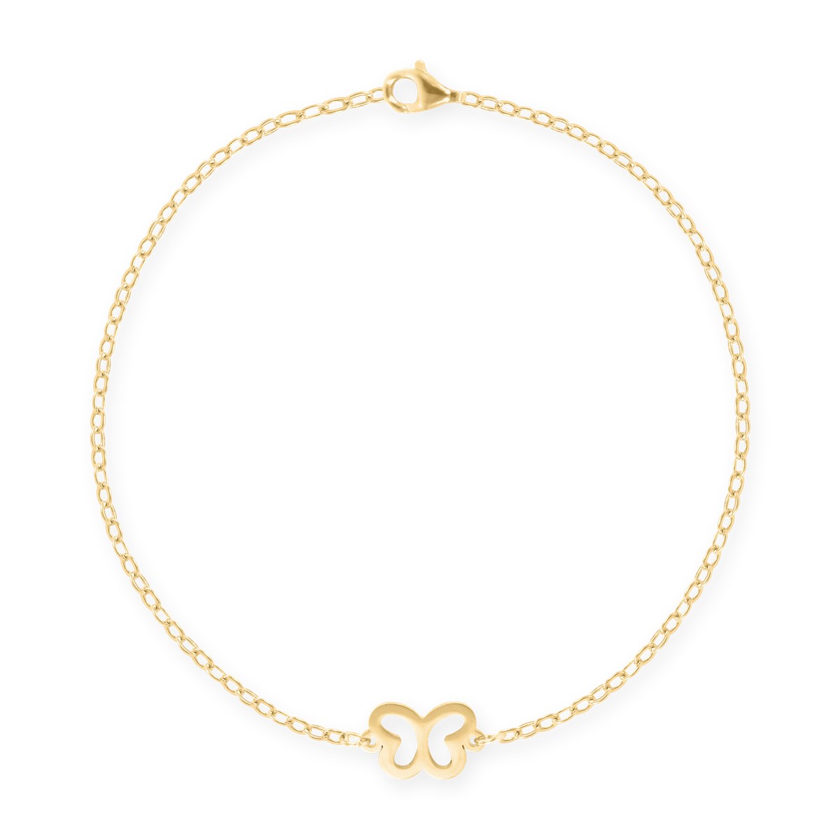 Bracelet papillon en acier plaqué jaune