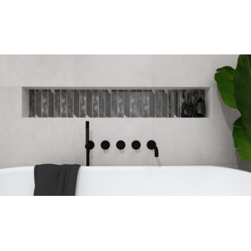 Wandtegel Fermo 5 cm x 25 cm keramiek zwart 0,763 m²