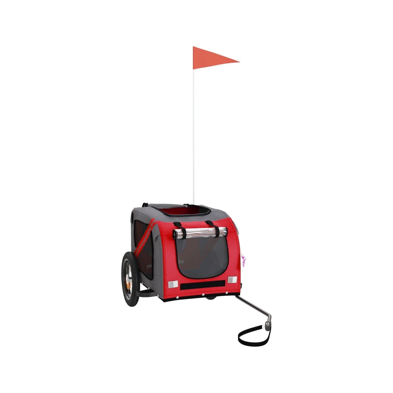 VidaXL Fahrradanhänger Hund 124 x 53 x 53 cm (L x B x H) rot