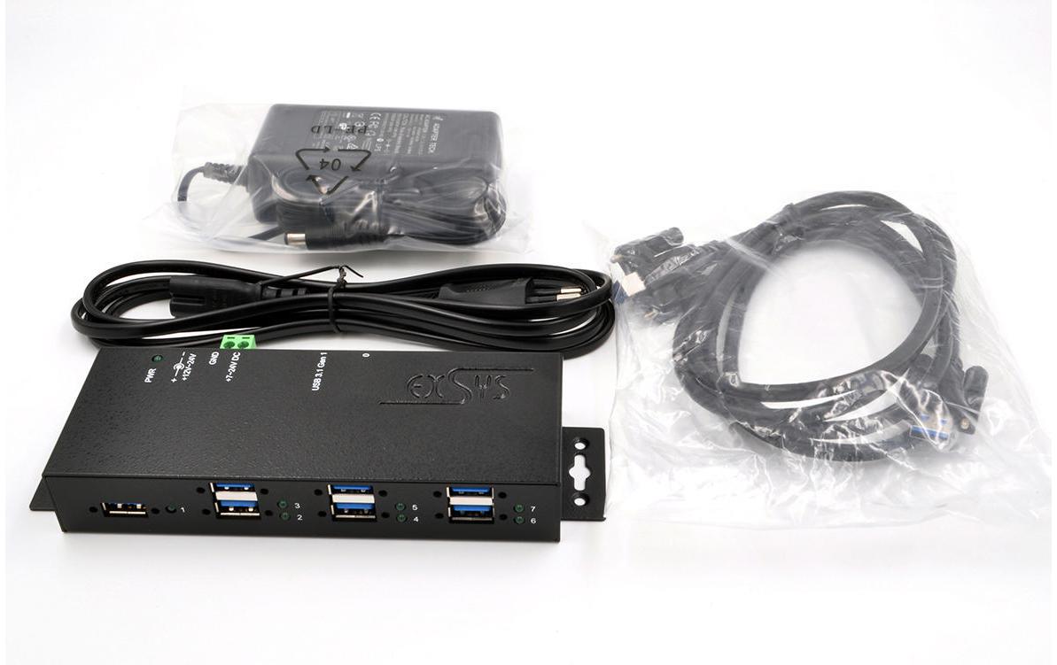USB-Hub EX-1189HMVS-3<br>7-Port USB 3.0 Hub mit ESD-Schutz und Metallgehäuse