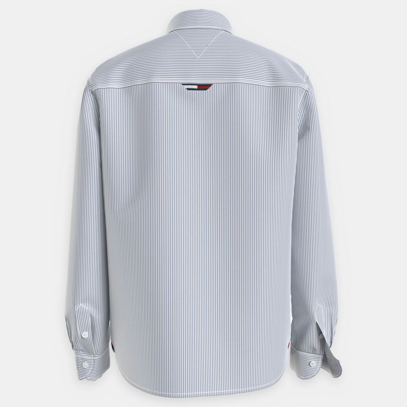 Tommy Hilfiger Chemise en Coton & Lin Baton à fines rayures bleu/blanc