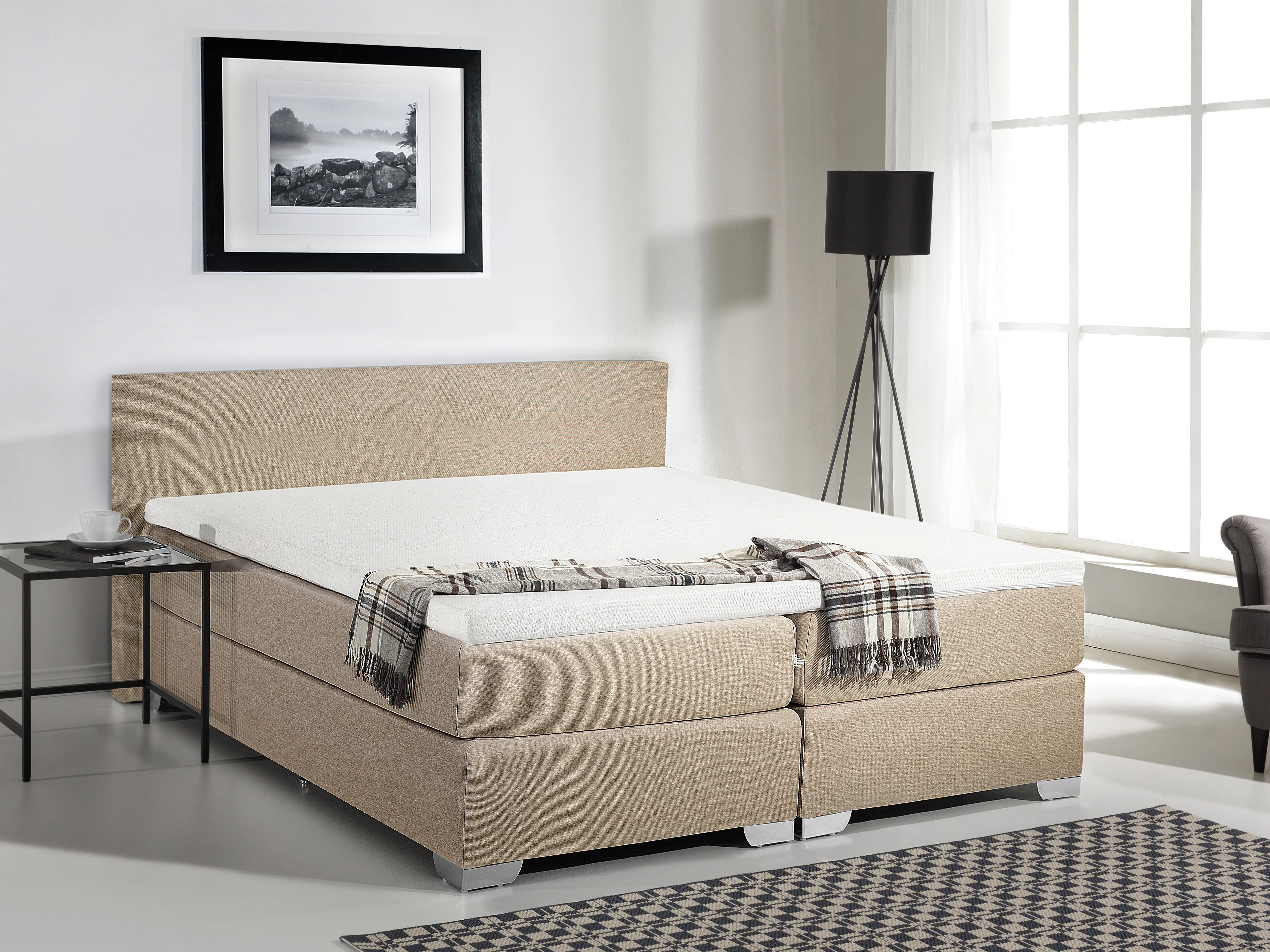 Boxspring Stof PRESIDENT 180 x 200 cm Beige