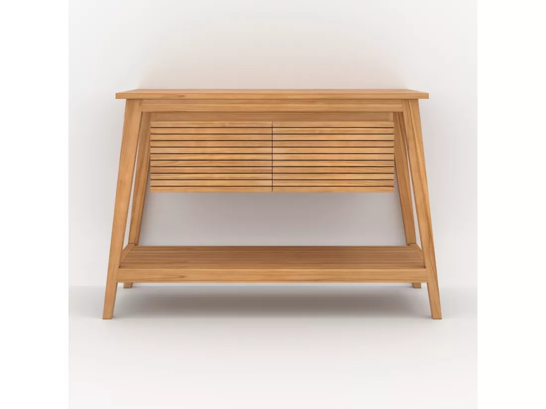 Meuble de salle de bain en bois de teck 120 cm - César