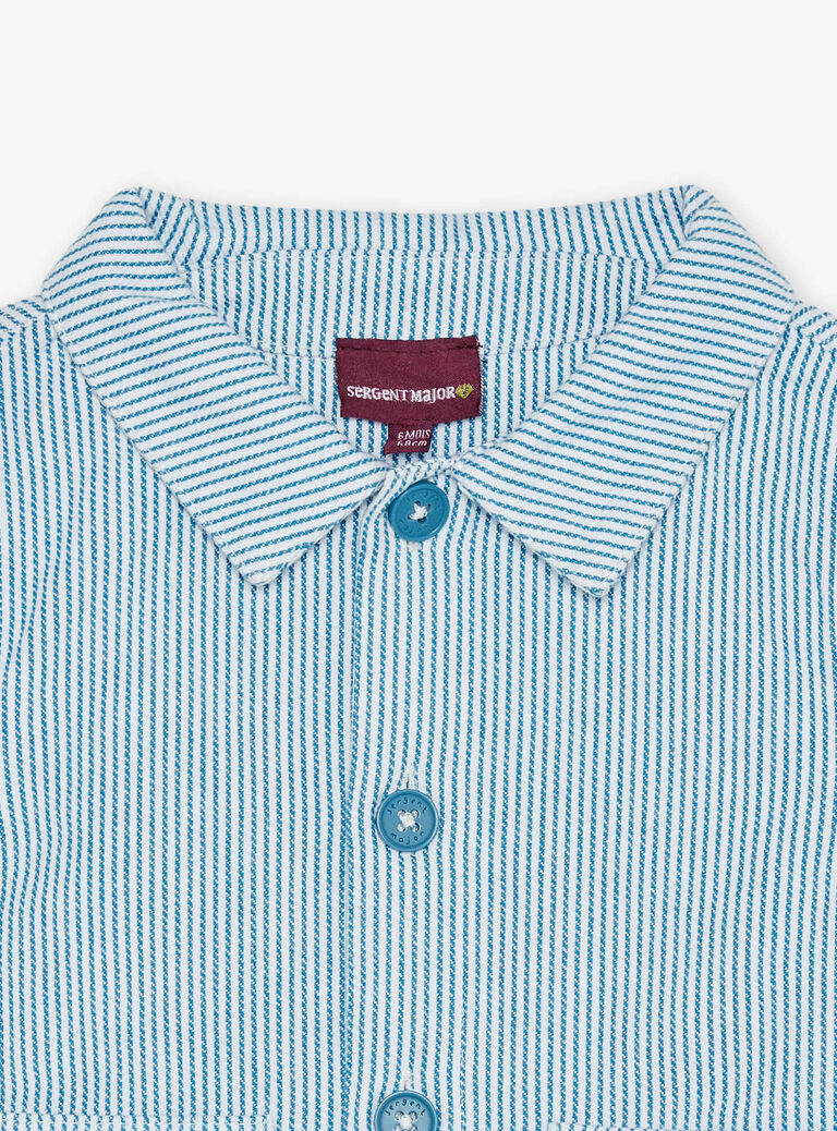 Gilet à rayures bleu azur et blanc