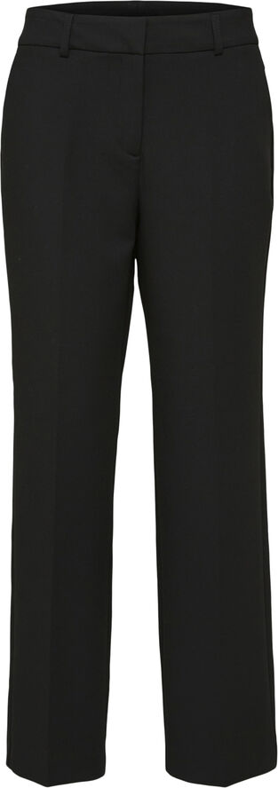 Selected Femme SLFRITA MW WIDE PANT BLACK N NOOS Sort