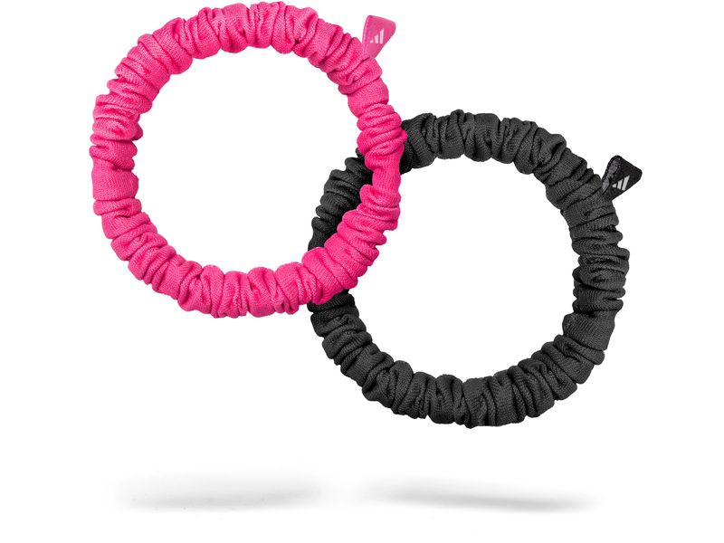 adidas Hair Scrunchies Schwarz und Lucid Pink Haargummis