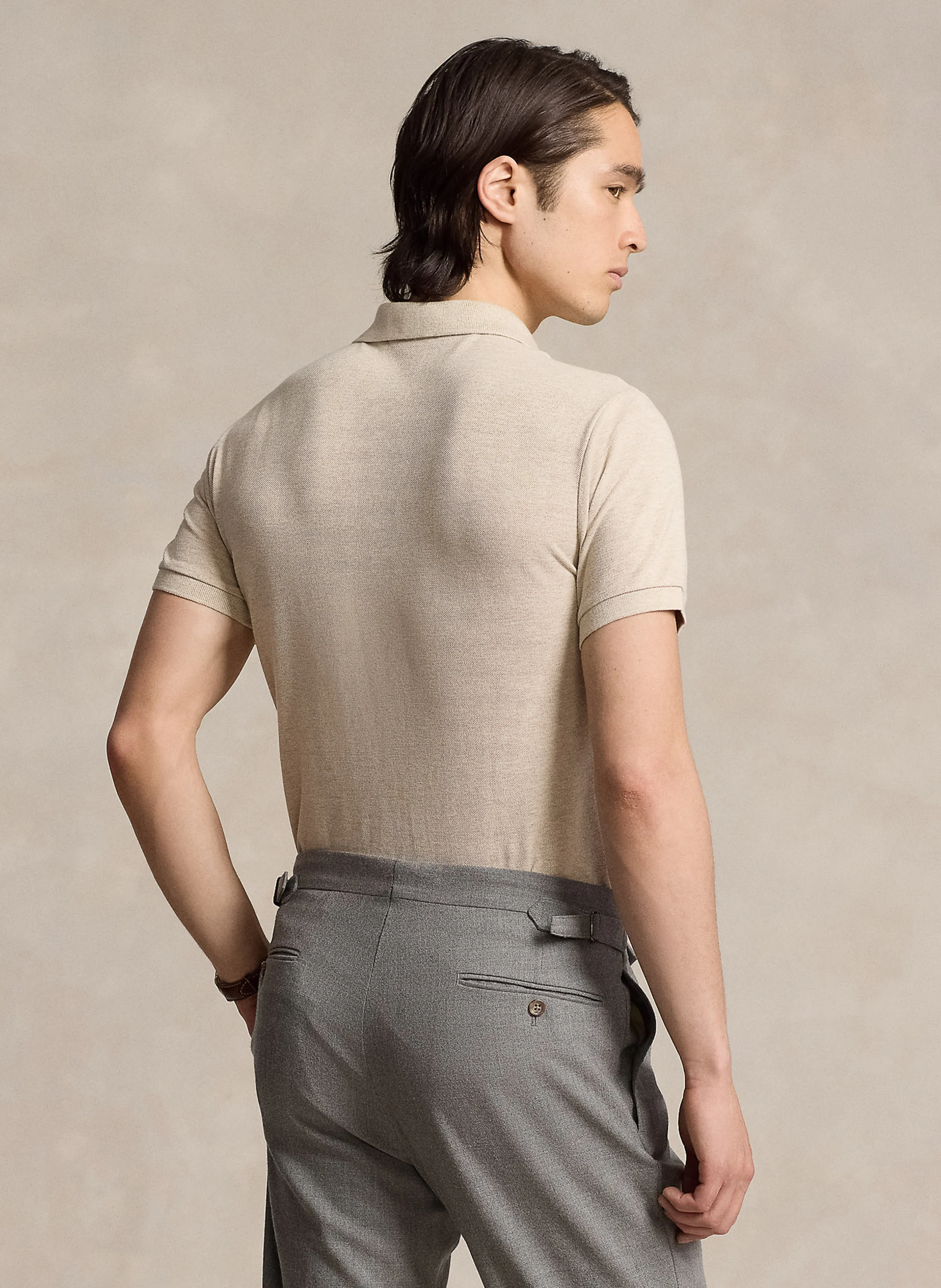 Polo slim-fiit en coton | Gris