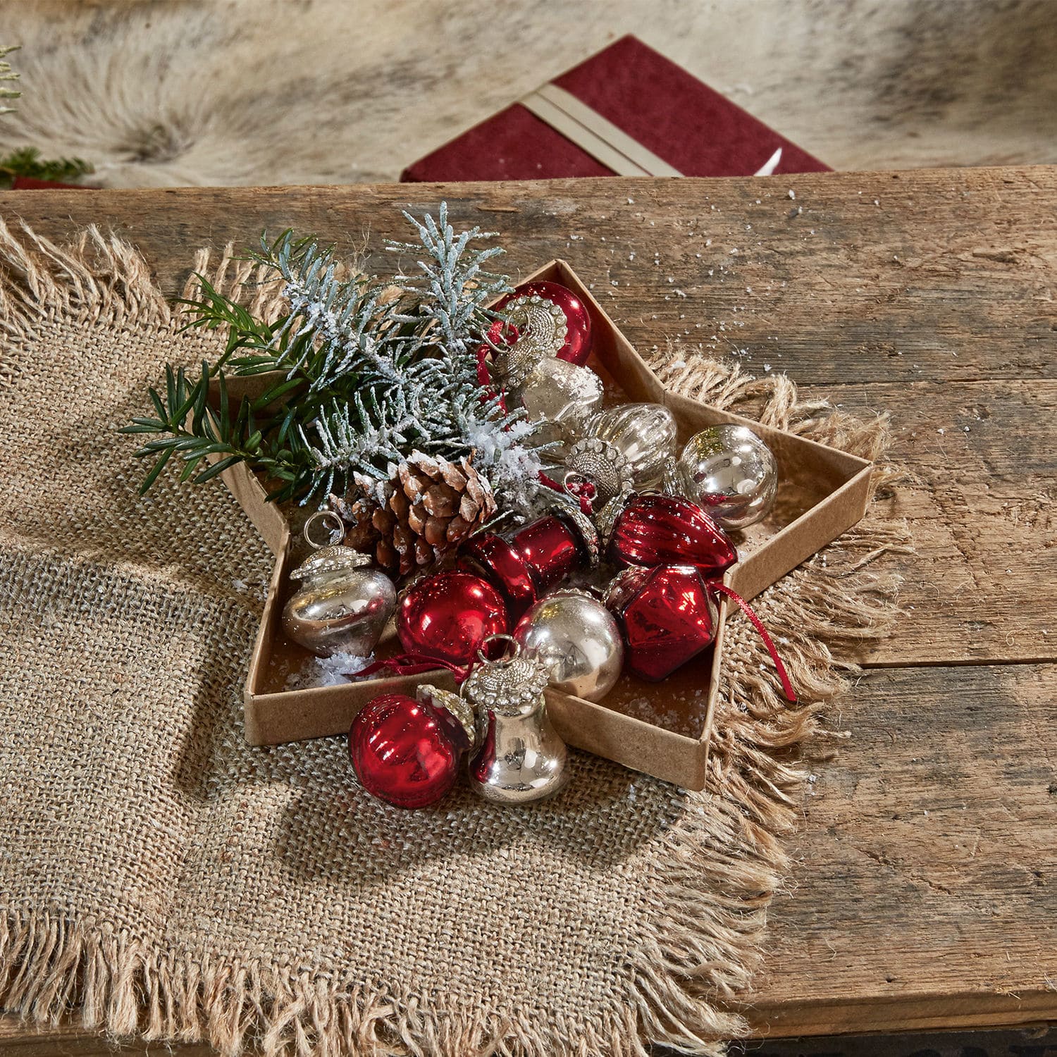 Weihnachtsschmuck 6er Set Levier antiksilber