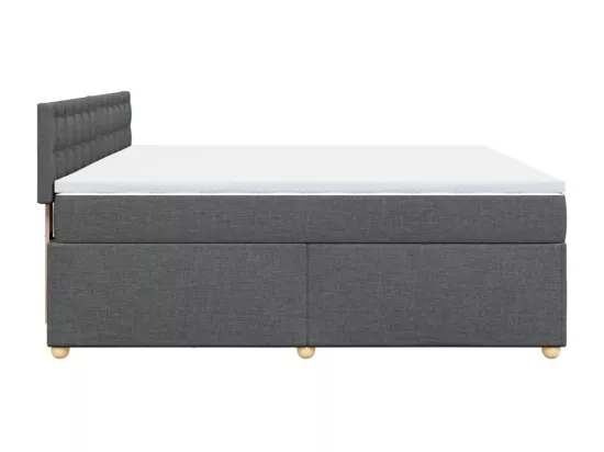 Sommier à lattes de lit avec matelas Gris foncé 180x200cm Tissu