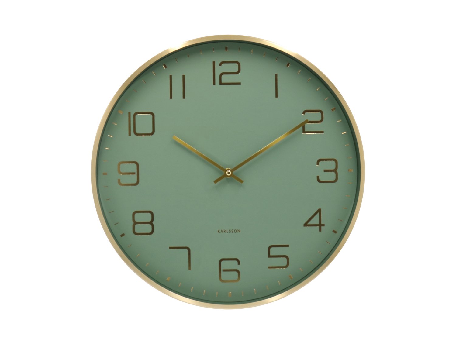 Wall clock Elegance Glow jungle green