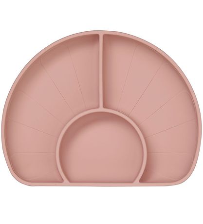 Cam Cam Tallerken - Silikone - 3 Rum - Flower - Dusty Rose