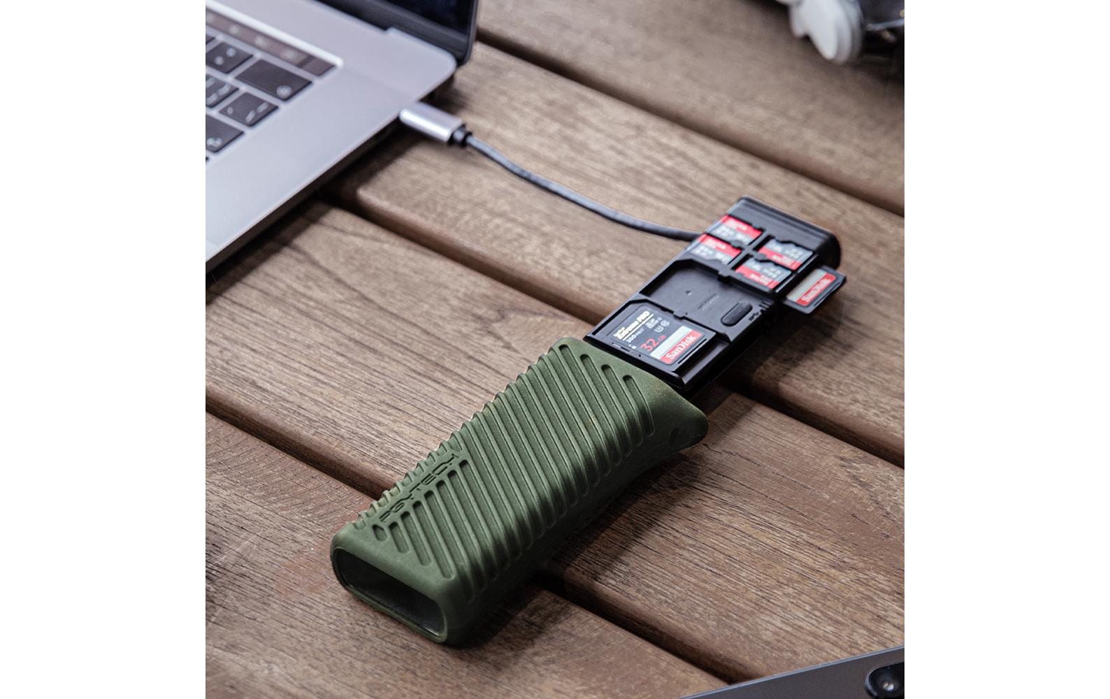 Card Reader Extern High-speed Card Reader Case Typ C GrünHochgeschwindigkeits-Kartenleser mit Gehäuse