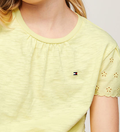 Tommy Hilfiger T-Shirt - Strickerei Anglaise - Yellow Tulpe