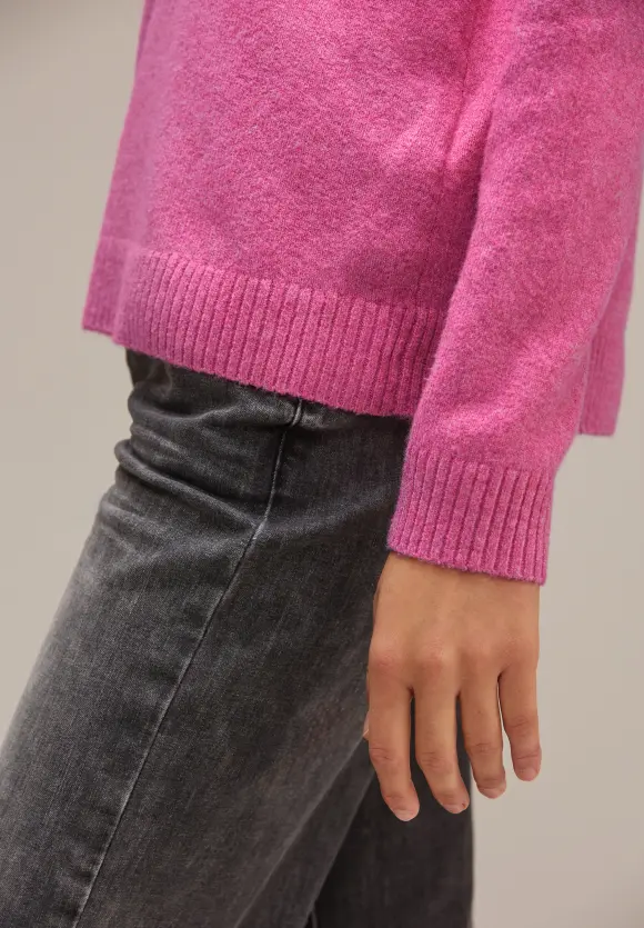 V-Ausschnitt Pullover - cozy pink melange