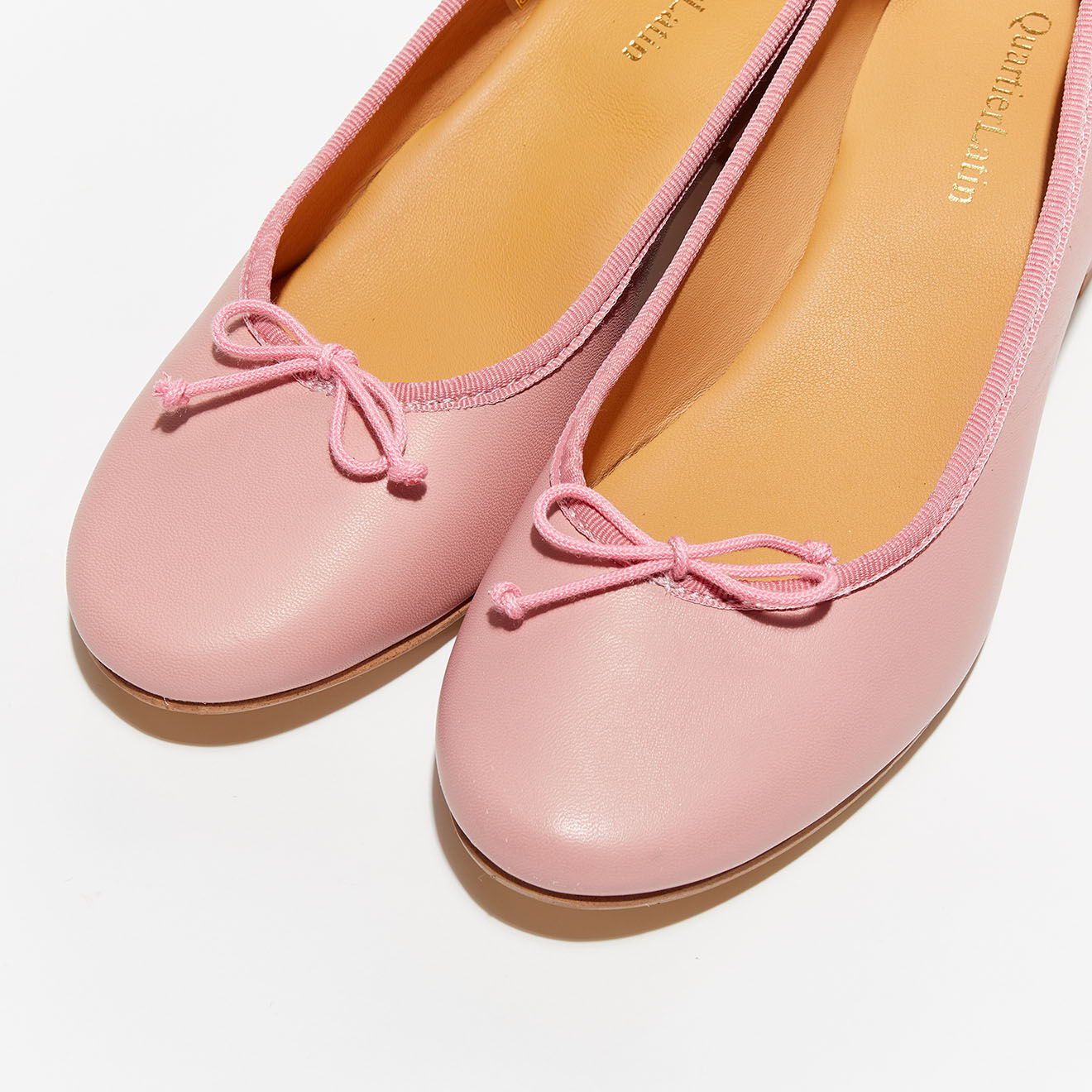 Quartier Latin Ballerines en Cuir Albane roses - Talon 4 cm