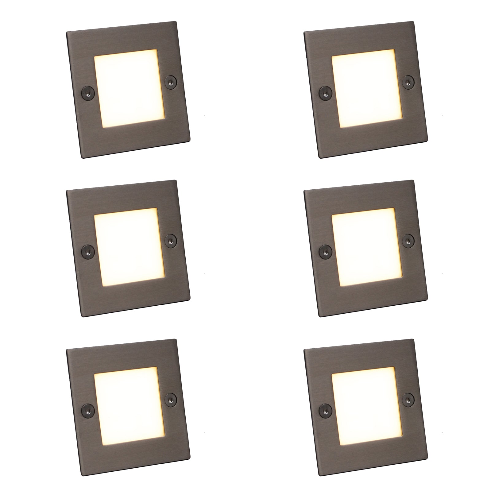 QAZQA Set van 6 moderne inbouwspots staal incl LED - Square 7