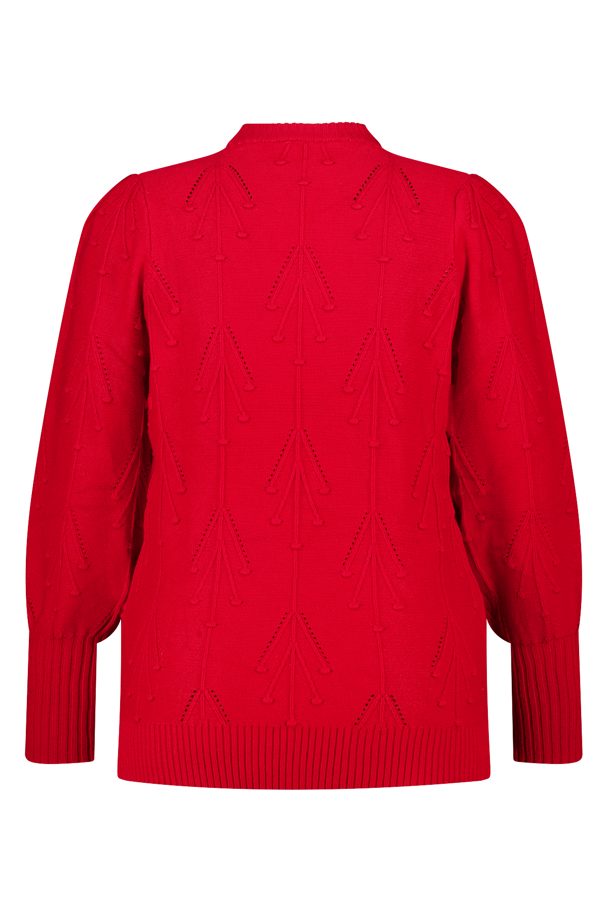 Gebreide trui met geborduurde print Rood