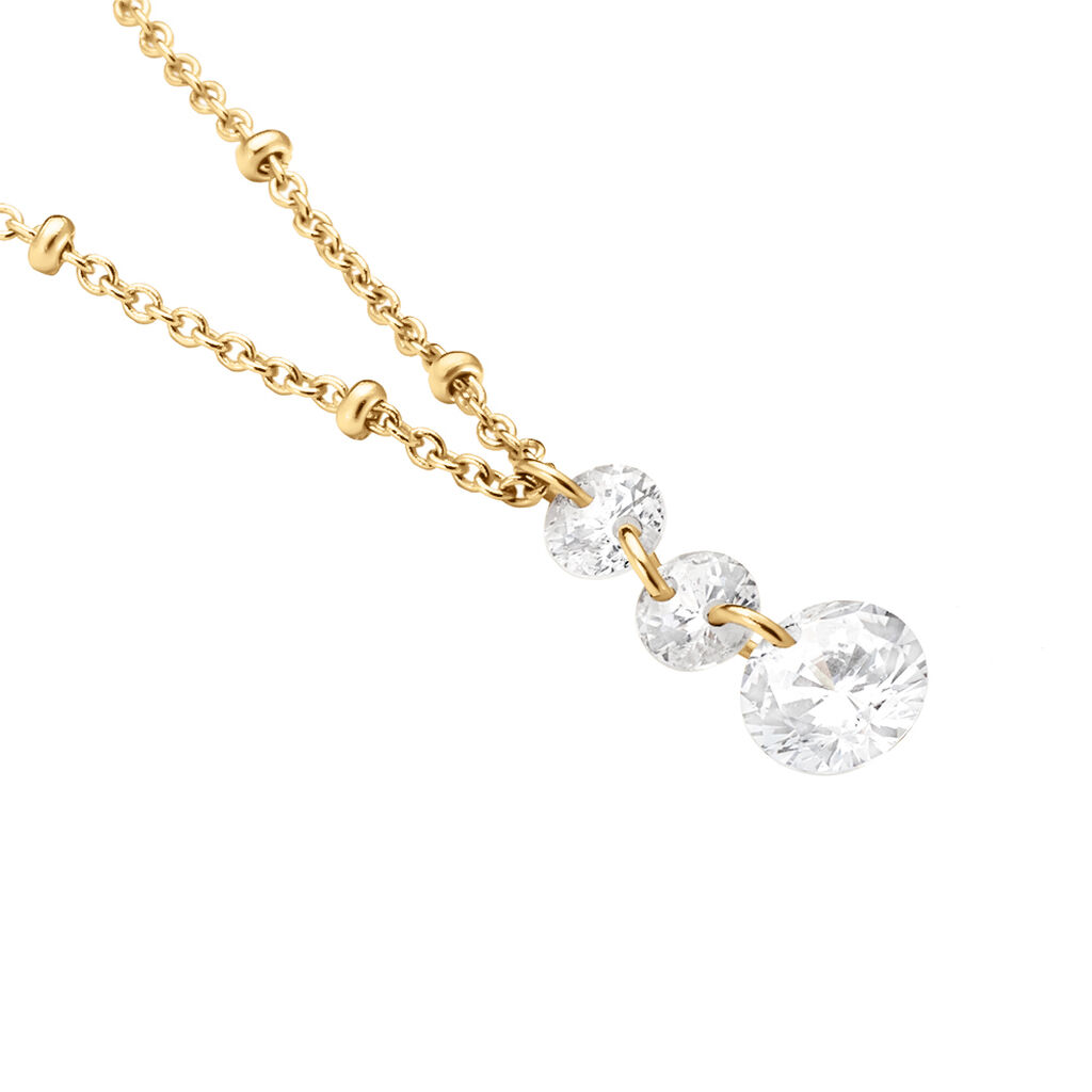 Collier Chalice Plaqué Or Jaune Oxyde De Zirconium