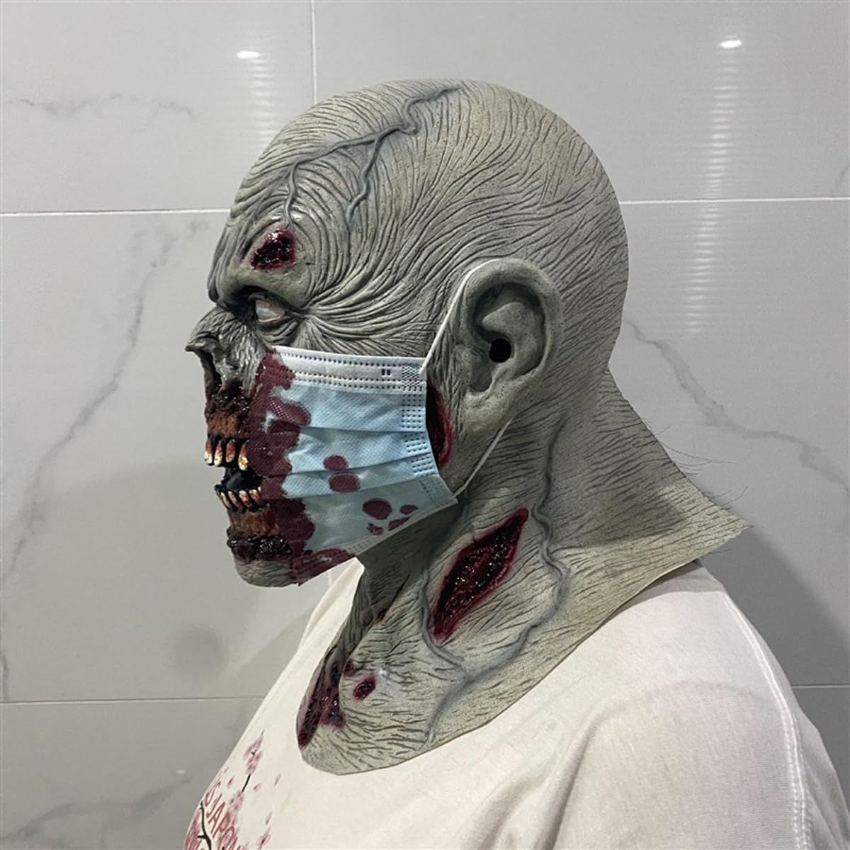 Latex Grusel Maske Halloween Gesichtsmaske Kostüm Zubehör Motto Party Accessoire Fasnachts Foto Requisite - Horror Arzt