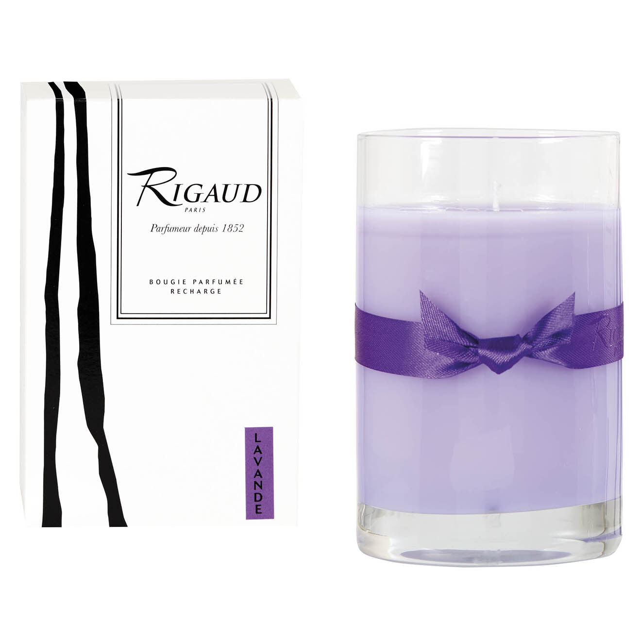 Rigaud Recharge de bougie parfumée grand modèle Lavande Moderne - 1 mèche 90h
