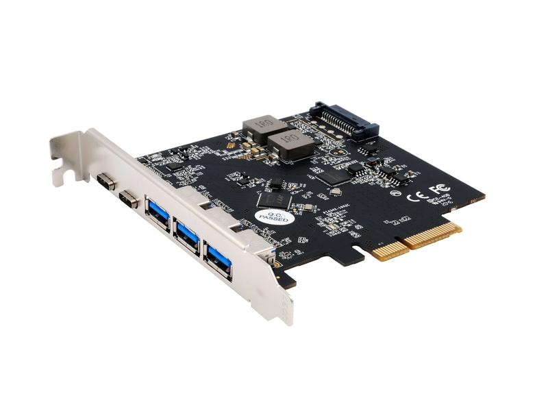Exsys PCI-Express-Karte EX-12006 PCIe-Schnittstellenerweiterung mit USB-A- und USB-C-Anschluss