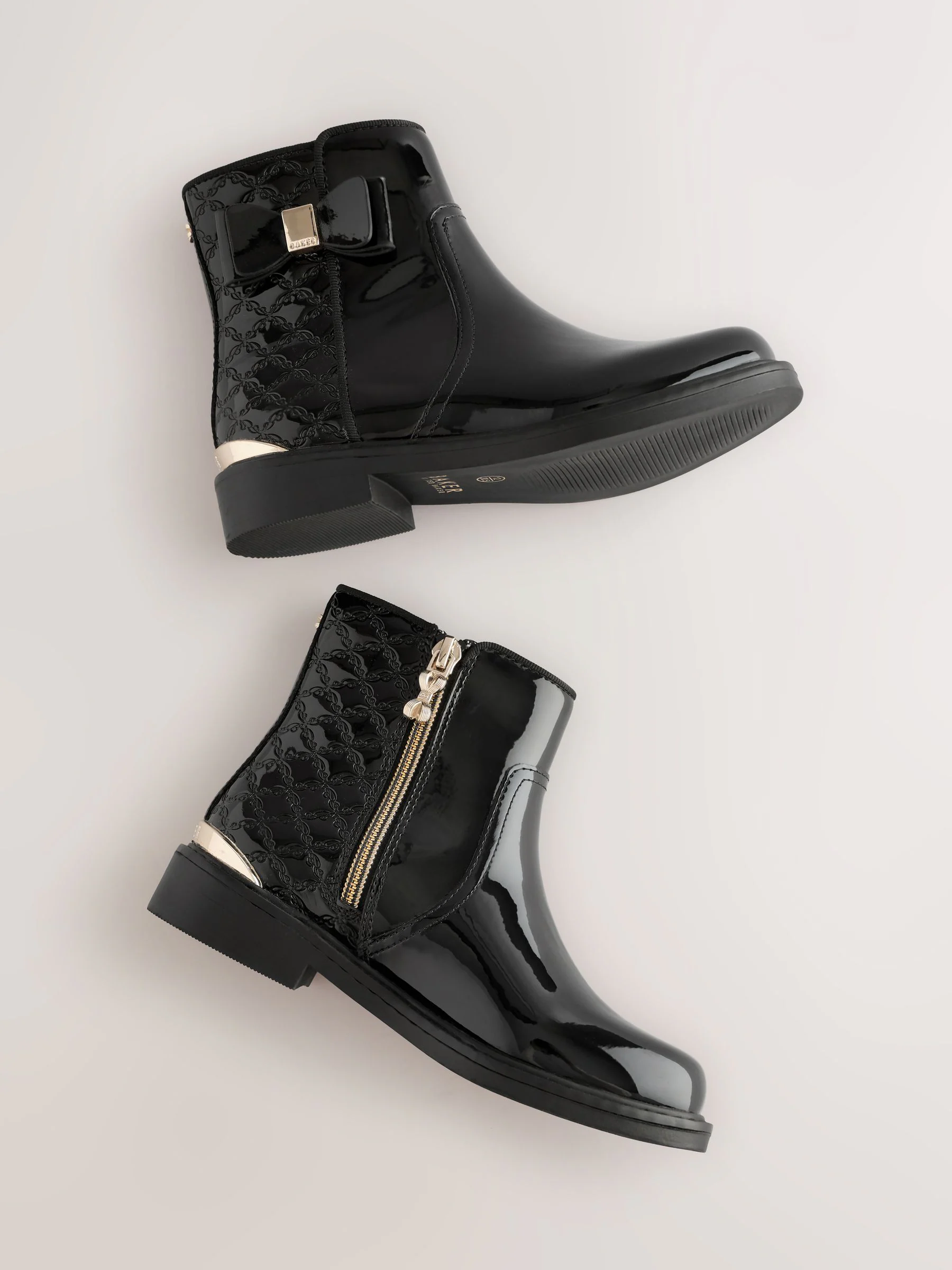 Baker by Ted Baker - Zwarte lakleren Chelsea-laarzen voor meisjes