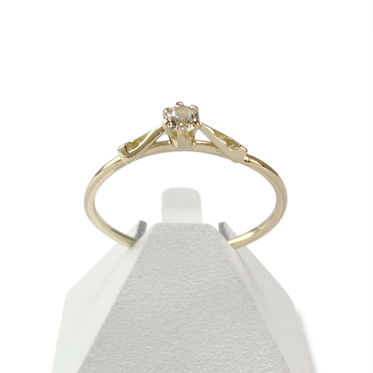 Solitaire d'occasion or 750 jaune zirconia