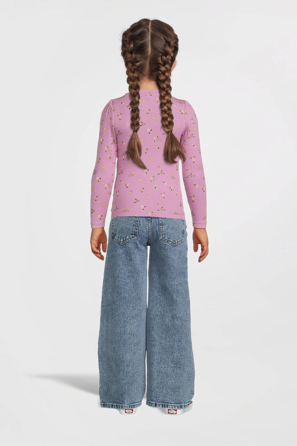 NAME IT gebloemde longsleeve NMFPOSANA paars