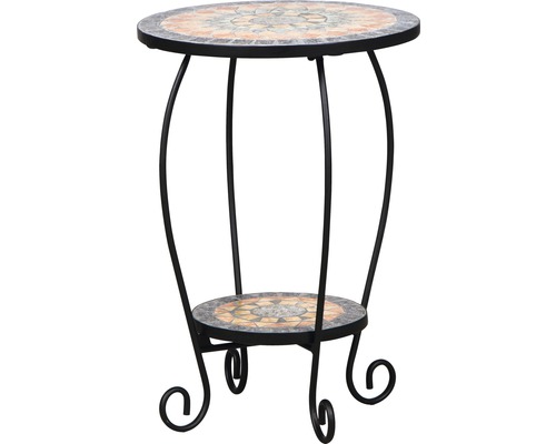 Siena Garden Prato ijzeren mozaïek bloemenstandaard/plantenstandaard, B 41 H 59 cm, zwart