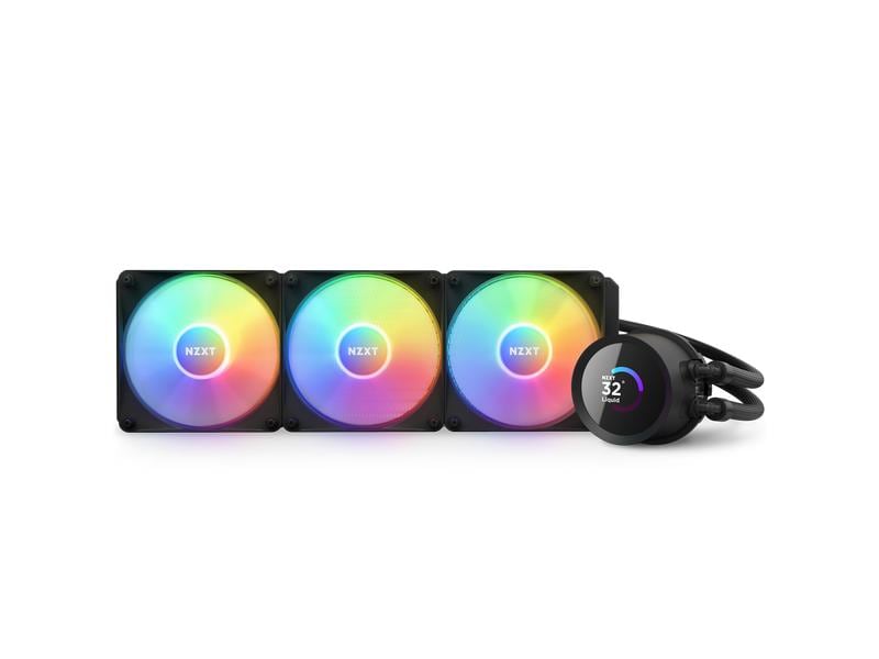 NZXT Wasserkühlung Kraken 360 RGB Schwarz Wasserkühler für Intel und AMD Prozessorsockel mit LCD-Anzeige und RGB-Lüftern