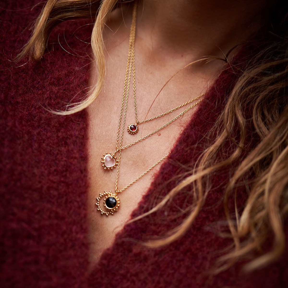 Collier mini Surya Soleil et Grenat