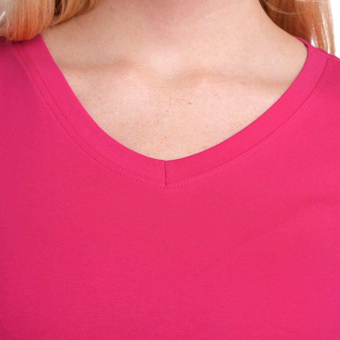 Gina Benotti Damen T-Shirt mit V-Ausschnitt pink