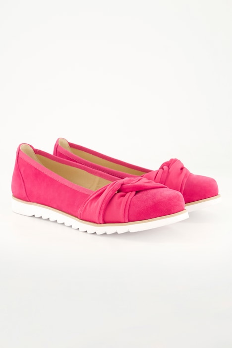 Ballerinas, Zierknoten, Velours, Weite H