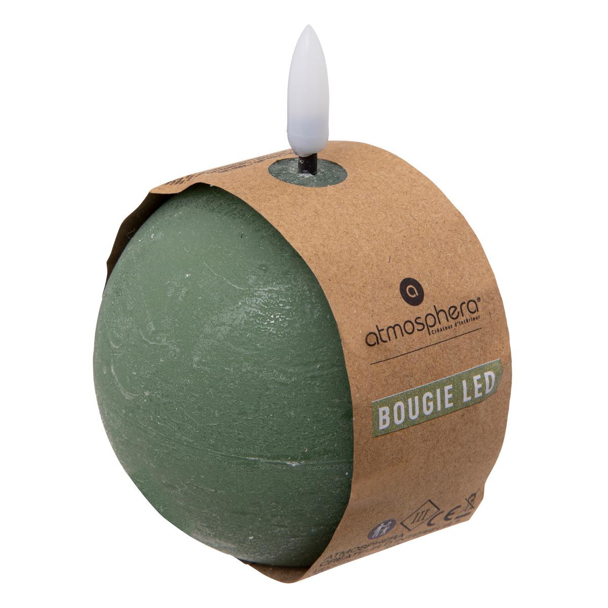 BOUGIE BOULE LED MOLIA VERT D.8CM