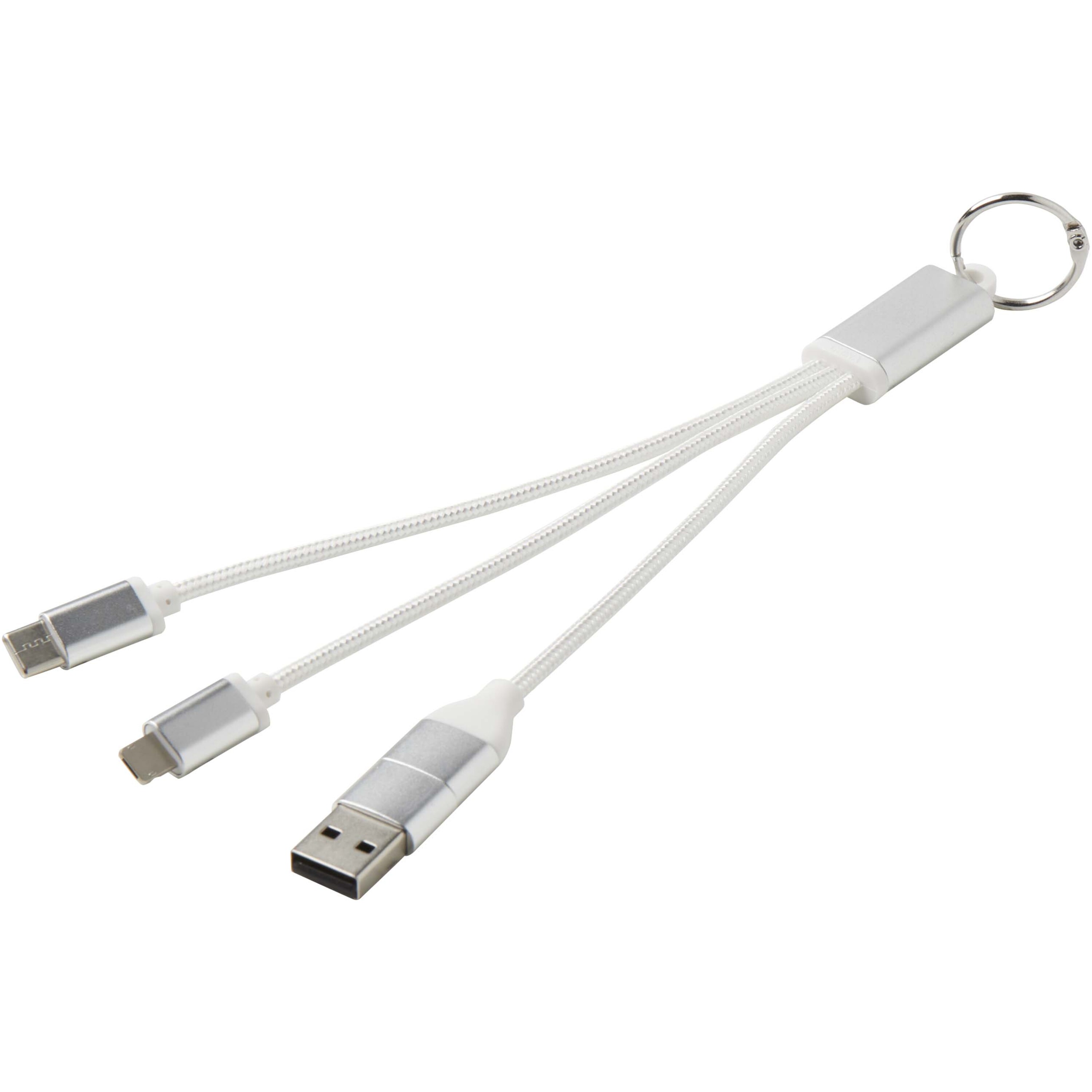 PF Concept 124382 - Câble de Charge Écologique 4-en-1 avec Porte-clés
