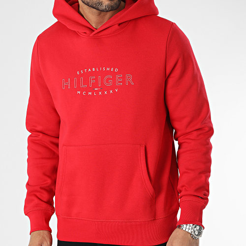 Sweat Capuche Hilfiger Curve Logo 0013 Rouge