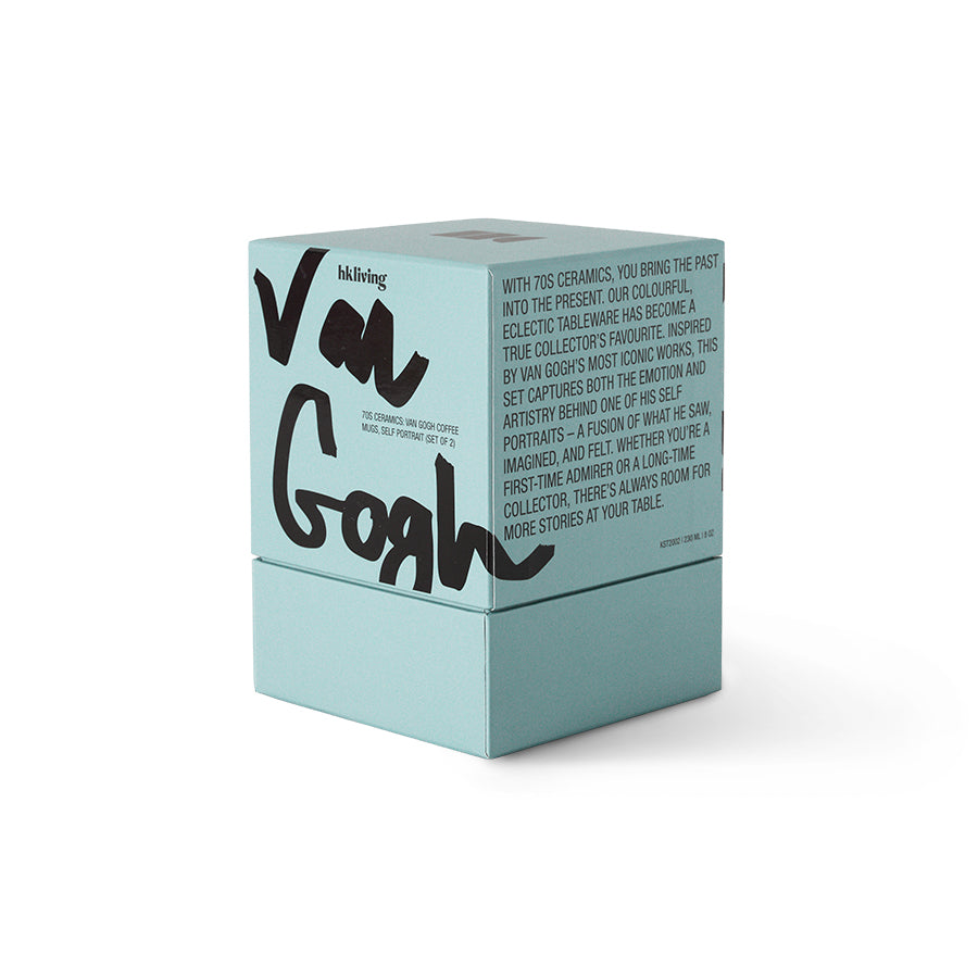 HKliving 70's Ceramics Van Gogh Koffiemok - Set van 2 - Self Portrait